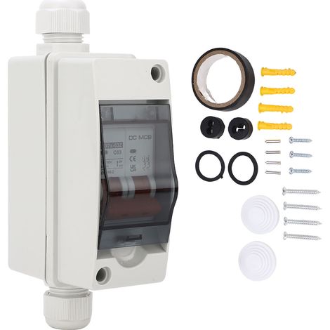 Interrupteur sectionneur étanche IP65 2P 63A 1000V CC pour système solaire photovoltaïque, disjoncteur miniature (1/5)
