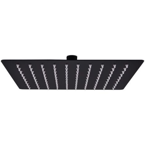 LaBlanc - Regenduschkopf Brausekopf Duschkopf Duschbrause Badzubehör Edelstahl 20x20 cm Eckig Schwarz