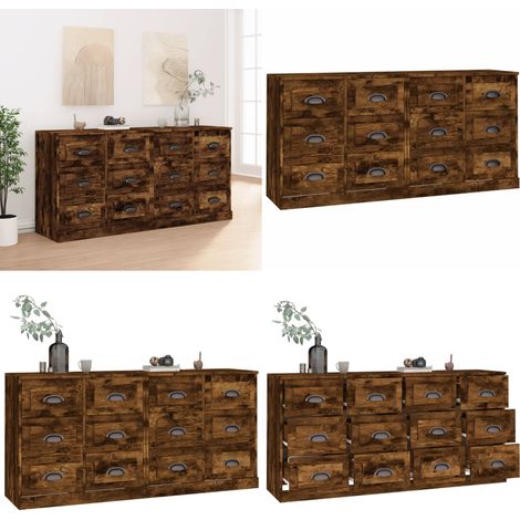 Sideboards 2 Stk. Räuchereiche Holzwerkstoff - Holzschrank - Wohnzimmer Schrank (1/5)