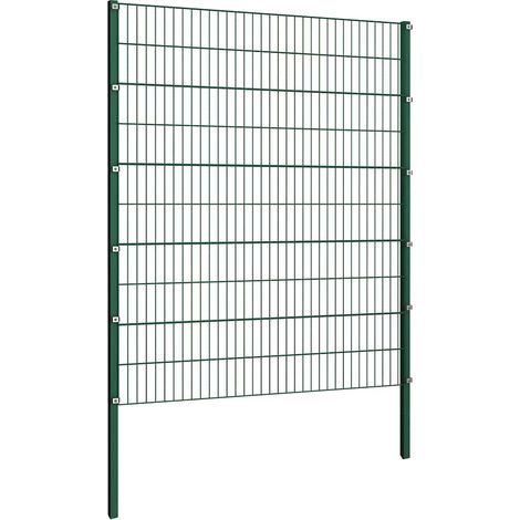 Panneau de clôture avec poteaux en fer 176,5 x 200 cm Vert fr45303 (1/3)