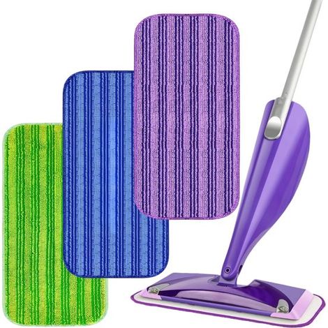lingettes réutilisables pour balai Swiffer WetJet - Recharges en microfibre lavables pour le nettoyage à sec et humide, adaptées aux parquets - Lingettes de rechange écologiques - Lingettes de nettoya (1/5)