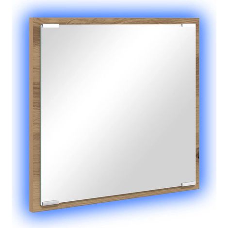 Maison Exclusive - Specchio da bagno LED Rovere artigianale 40 x 37 x 8.5 cm
