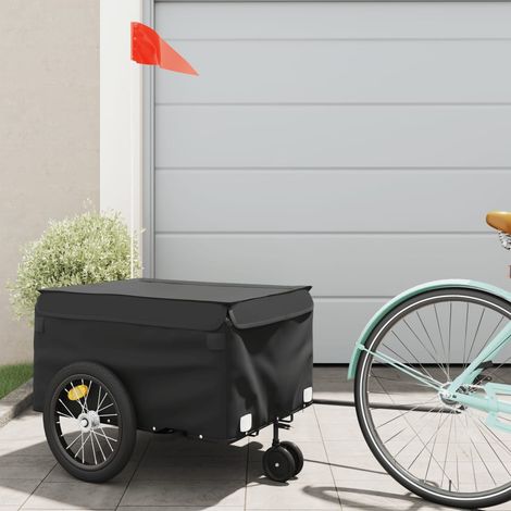 Remorque de vélo noir 45 kg fer vidaXL363493