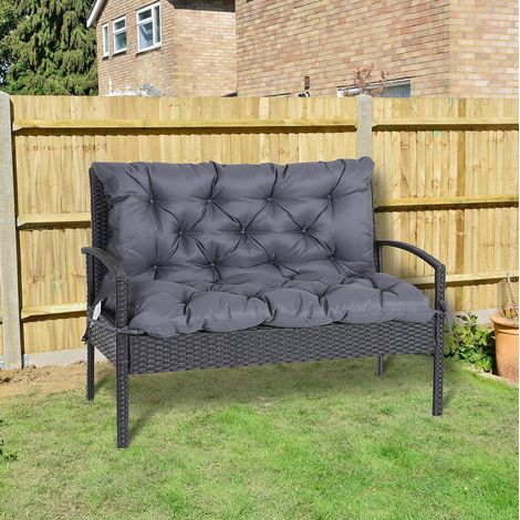 Coussin de banc avec dossier 100 x 98 x 8 cm en polyester gris foncé (1/5)