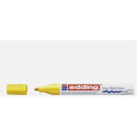 Edding 4-750005 Pennarello N°5 vernice gialla - punta da 2 a 4 mm - compatibile con vetro, metallo, plastica, legno