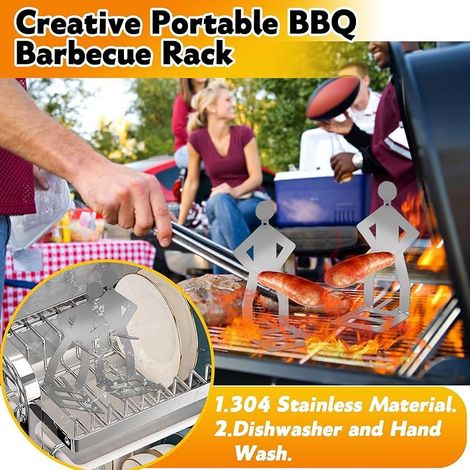 Lot de 3 Ustensiles de Barbecue en Acier Inoxydable - Fourchette pour Camping, Pique-nique, Jardin, Cuisine, Cadeaux pour Homme (1/5)