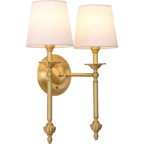 Vintage europäische Wandleuchten aus Stoff für Schlaf- und Wohnzimmer, Schmiedeeisen, Wandleuchtenstil B (1/5)