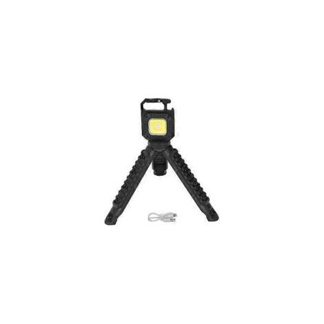 Torcia COB ricaricabile, portatile, mini torcia con supporto triangolare pieghevole, ideale per la pesca e il campeggio - Crezuo