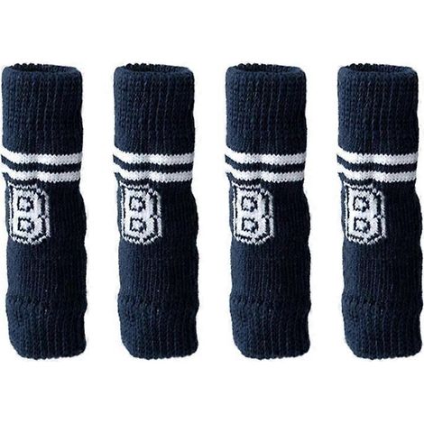 Gestrickte Hunde- und Katzensocken, warme Winterknieschoner, Gelenkschützer für Tiere, dunkelblaue Buchstaben, Größe S.