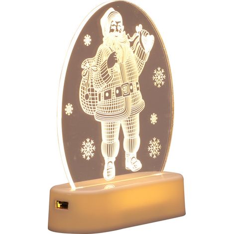 Veilleuse décorative de Noël pour la maison, ornements pour chambre d'enfant, alimentation USB en acrylique, cadeau de Noël pour (1/2)