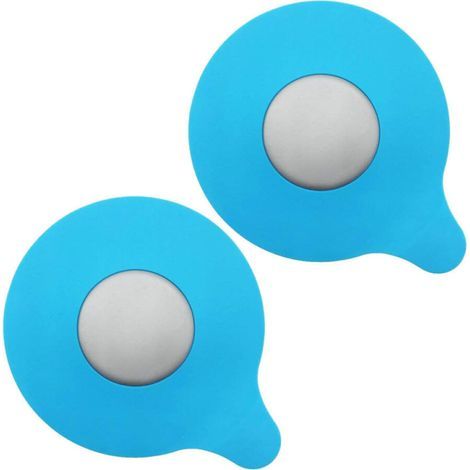 Bathtub drain plug, universal soft silicone drain plug, suitable for bathtubs, kitchen sinks, laundry rooms, blue, 2 pieces (1/5)
