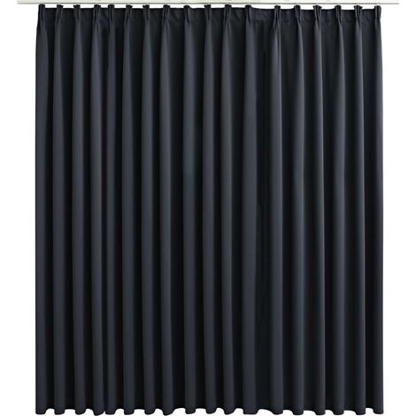 INLIFE Rideau occultant avec crochets Noir 290x245 cm (1/5)