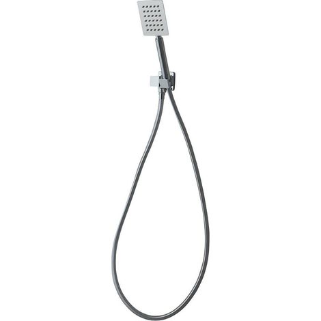 Kit Doccia Cromato Supporto Doccetta Con Presa Acqua, Manopola, Flessibile (1/5)