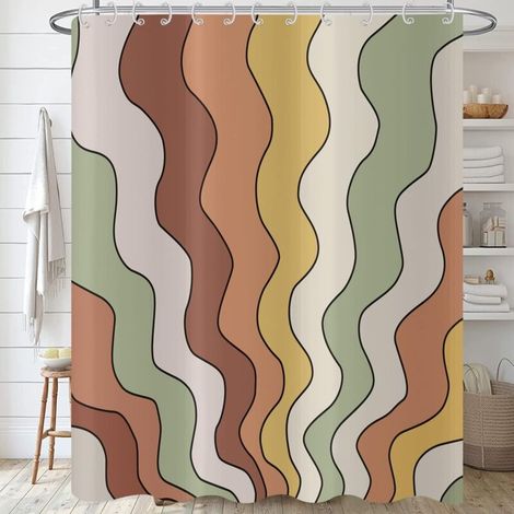 Bedruckter Duschvorhang 180x180 cm, wasserdicht, Polyester, waschbar