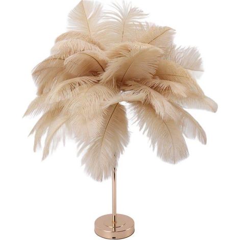 30 lampes de chevet décoratives en plumes rechargeables par USB, avec 3 couleurs d'éclairage réglables, pour salon (beige clair) (SKU produit : 96662202 SKU Offre : CJ-20250716-TD51) (1/5)