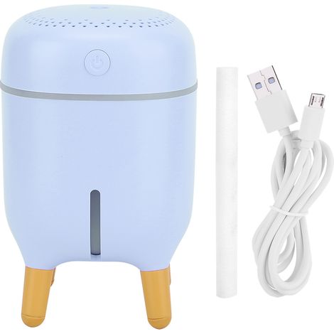 Mini humidificateur USB avec minuterie pour voiture, bureau, purificateur d'air, atomiseur avec lumières LED (bleu) (1/5)
