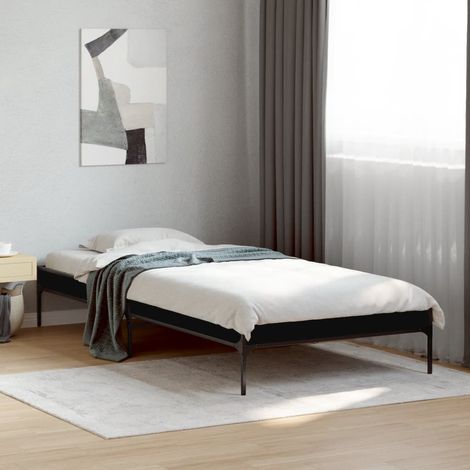 Bettgestell Schwarz 75x190 cm Holzwerkstoff und Metall (1/5)