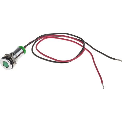 Voyant LED lumineux Vert RS PRO, dia. 8mm, 2V c.c., IP67 ( Prix pour 1 )