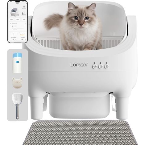 Arenero autolimpiable para gatos con tecnología de sensor infrarrojo, enchufe europeo. (1/5)