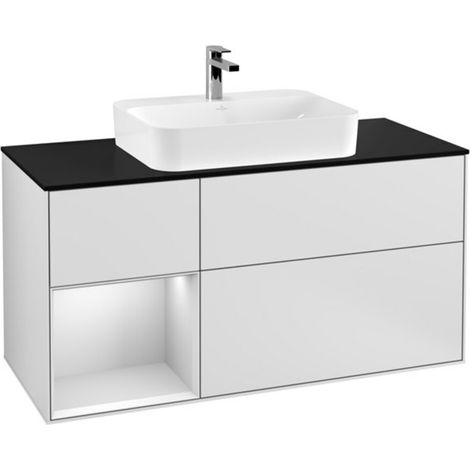 V&B Waschtischunterschrank Wandbeleuchtung Finion 120cm, Pl b m, Rg l wh. m Lac, wh. m Lac (1/2)