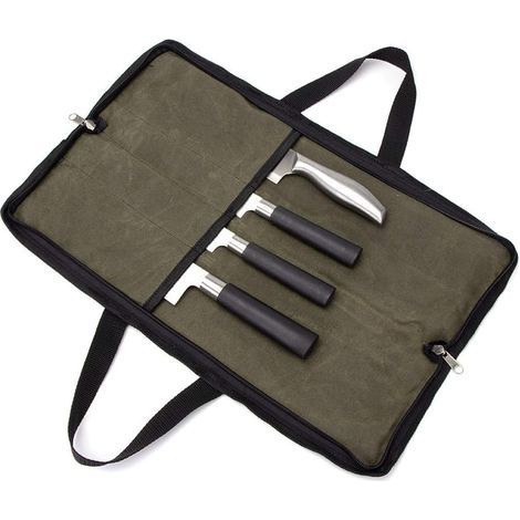 Kitchen Knife Bag Empty Knife Case Knife Holder Knife Bag for Work Camping Hiking Picnic (Bag without Knives) Green (1/5)