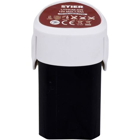 STIER Li-Ionen-Akku für Akku-Kartuschenpistole 3800N, 12V max. 1,5 Ah, robustes, handliches Design (1/5)
