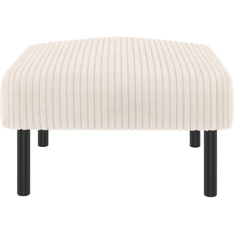 Puf de cordón beige con estructura metálica 56 x 51 x 39 cm (1/5)