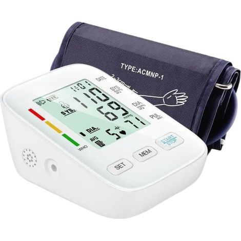 [NUNCA USADO] Tensiómetro automático para brazo con pantalla digital, cómodo brazalete y función de memoria, para medir la presión arterial y el pulso (1 unidad) (1/5)