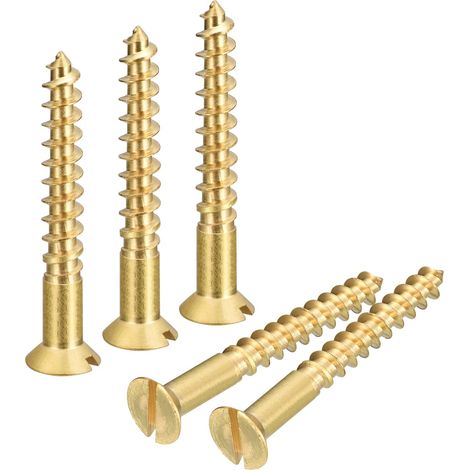 20pcs Laiton Bois Vis M6 x 50mm pour Travail Bois Meubles (1/5)