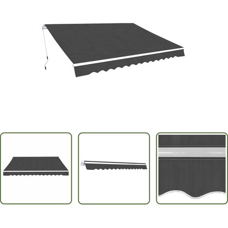 Auvent mural - Auvent pliable manuel 350 cm Anthracite (1/5)