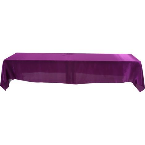 Nappe rectangulaire 145x320 cm, anti-taches, décoration banquet mariage fête, violet (1/5)