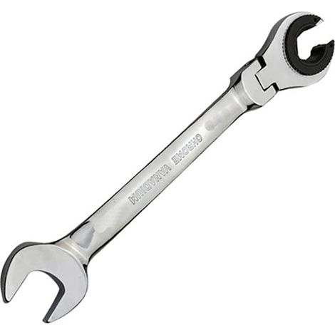 Clé à tube de 19 mm à cliquet à tête flexible à huile flexible à double extrémité ouverte pour miroir poli, clé à écrou évasé pour outils à main (1/4)