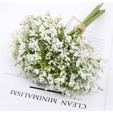 branches de fleurs gypsophiles artificielles au toucher réaliste pour fête de mariage, arrangement floral, décoration d'intérieur (1/5)