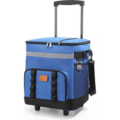 Catherine – Glacière isotherme souple 35L avec roulettes – Tissu Oxford résistant – Conservation fraîcheur longue durée – Idéale pour plage et pique-nique