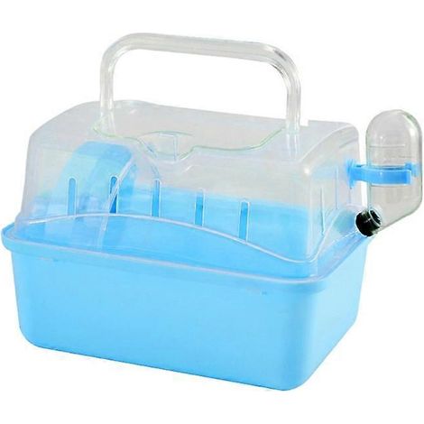 Cage de transport portable pour hamster avec gamelle et roue, pour petits animaux de compagnie. (1/5)