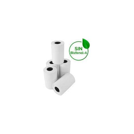 PACK DE 10 ROLLOS DE PAPEL TERMICO DE 57x35mm LIBRE DE BISFENOL A