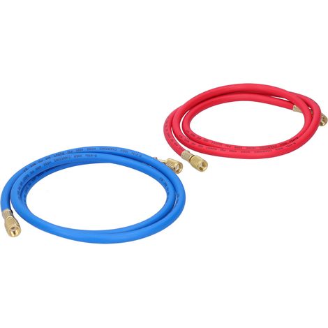 Tuyau de recharge de réfrigérant pour climatiseur, accessoire d'ajout de réfrigérant pour climatisation (double raccord standard anglais, 2 pièces, 1,5 mètre) (1/5)
