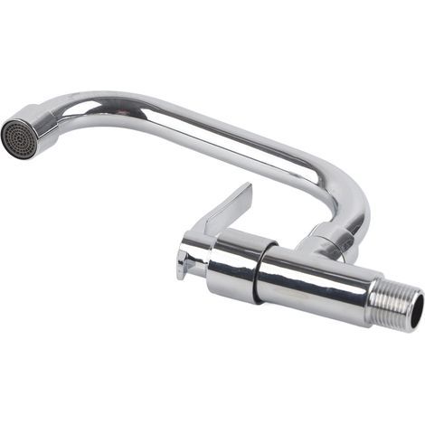 G1/2in Pratique Structure En Laiton Fixé Au Mur Unique Robinet D'eau Froide Évier Robinet D'eau Poignée De Conception Ergonomique pour Une Utilisation À La Maison Cuisine(20cm) (1/5)
