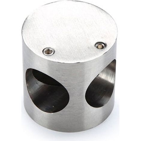 Nudo conector para cabina fenólica 25mm acero inoxidable 90º (1/2)