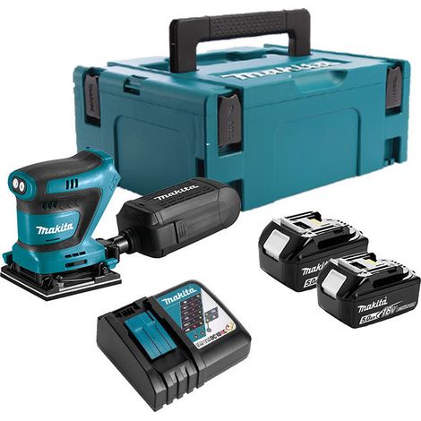 18V LXT 112x102 mm Schwingschleifer (2x5,0 Ah) im MAKPAC-Koffer - MAKITA DBO480RTJ