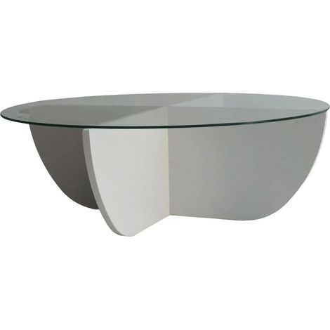 Dmora - Tavolino da salotto Phoebe, Tavolo basso da caffè, Portariviste per divano, Ripiano da soggiorno, 90x90h30 cm, Bianco, con imballo rinforzato, con imballo rinforzato (1/5)