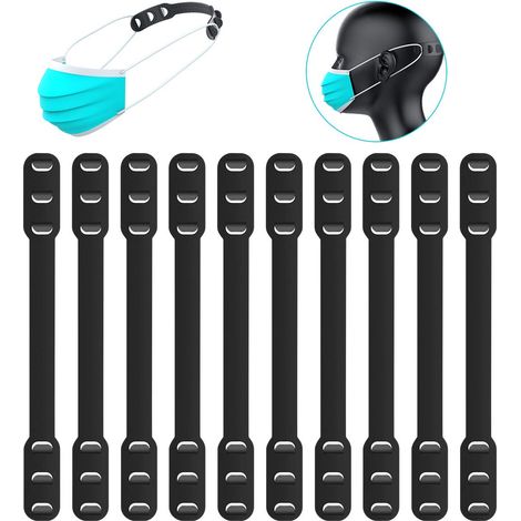 Lot de 10 rallonges de masque, crochet anti-serrage, protection d'oreille, support de décompression, accessoires pour sangle d'oreille, extension d'oreille, boucle de masque, soulagement des douleurs (1/5)