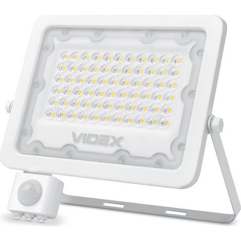 Halogenstrahler PIR Bewegungsmelder 50W neutrales Licht 5000K 4500lm IP65 LUCA Videx (1/5)