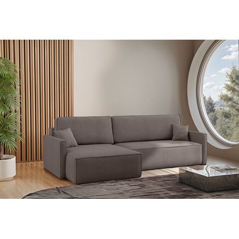 Ecksofa Schlafsofa Sofa LOUIS Stoff Scala Taupe Ottomane Links (1/4)