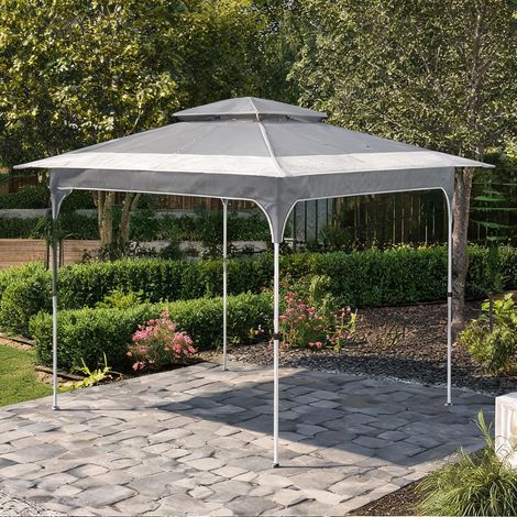 Store banne gris Oscuro en tela Oxford métal 352 x 352 x 278 cm (1/5)