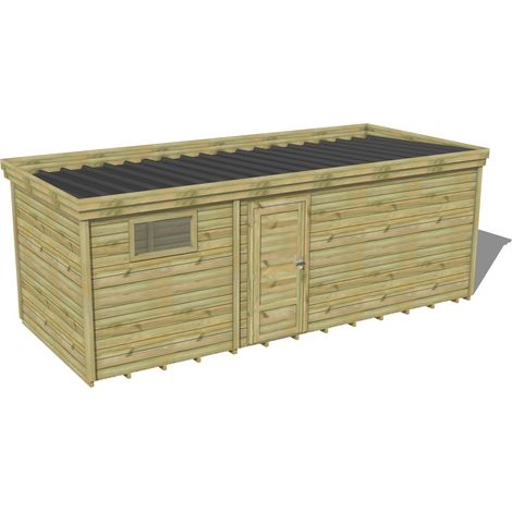 ABRI DE JARDIN bois traité 27mm, 6,9x2,6m, 18m2, Plancher (1/3)