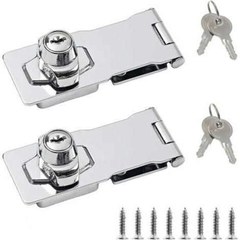 Deux cadenas à verrou en acier inoxydable de 4 pouces – verrous de sécurité pour portes, abris de jardin et armoires. (1/5)