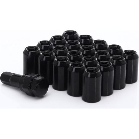 Tuercas para ruedas M12x1.25 - 32 mm - negras - 20 unidades más llave (1/5)