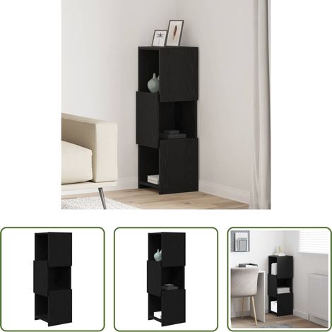 Rangement salon - Meuble d'angle Chêne noir 30,5x30x95cm Bois d'ingénierie (1/5)