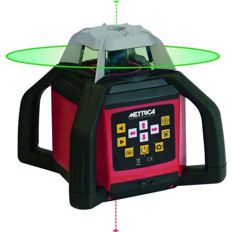 Metrica – Laser rotatif vert IP66 – Portée 500 m – Précision ± 3 mm / 30 m – Autonomie 30 heures – 61352 (1/5)